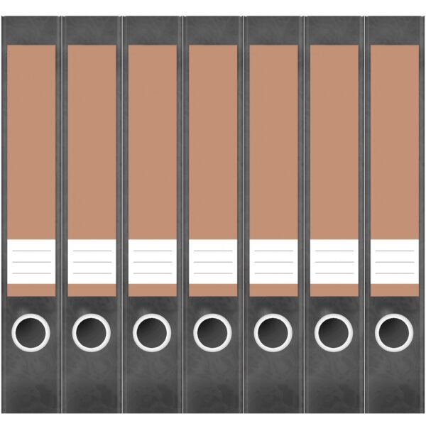 Etiketten für Ordner | Braun 5 | 7 Aufkleber für schmale Ordnerrücken | Selbstklebende Design Ordneretiketten Rückenschilder