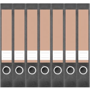 Etiketten für Ordner | Braun 6 | 7 Aufkleber für schmale Ordnerrücken | Selbstklebende Design Ordneretiketten Rückenschilder