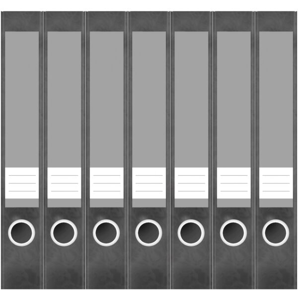 Etiketten für Ordner | Grau 6 | 7 Aufkleber für schmale Ordnerrücken | Selbstklebende Design Ordneretiketten Rückenschilder