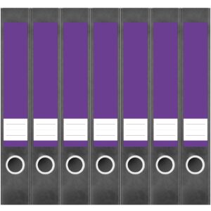 Etiketten für Ordner | Lila 2 | 7 Aufkleber für schmale Ordnerrücken | Selbstklebende Design Ordneretiketten Rückenschilder