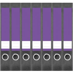 Etiketten für Ordner | Lila 3 | 7 Aufkleber für schmale Ordnerrücken | Selbstklebende Design Ordneretiketten Rückenschilder