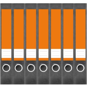 Etiketten für Ordner | Orange 1 | 7 Aufkleber für schmale Ordnerrücken | Selbstklebende Design Ordneretiketten Rückenschilder
