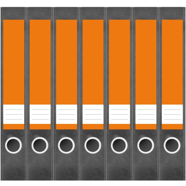 Etiketten für Ordner | Orange 1 | 7 Aufkleber für schmale Ordnerrücken | Selbstklebende Design Ordneretiketten Rückenschilder