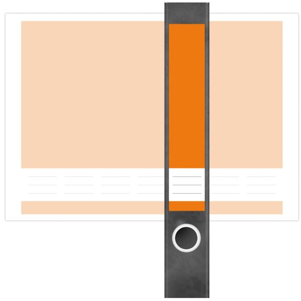 Etiketten für Ordner | Orange 1 | 7 Aufkleber für schmale Ordnerrücken | Selbstklebende Design Ordneretiketten Rückenschilder