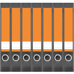 Etiketten für Ordner | Orange 2 | 7 Aufkleber für schmale Ordnerrücken | Selbstklebende Design Ordneretiketten Rückenschilder