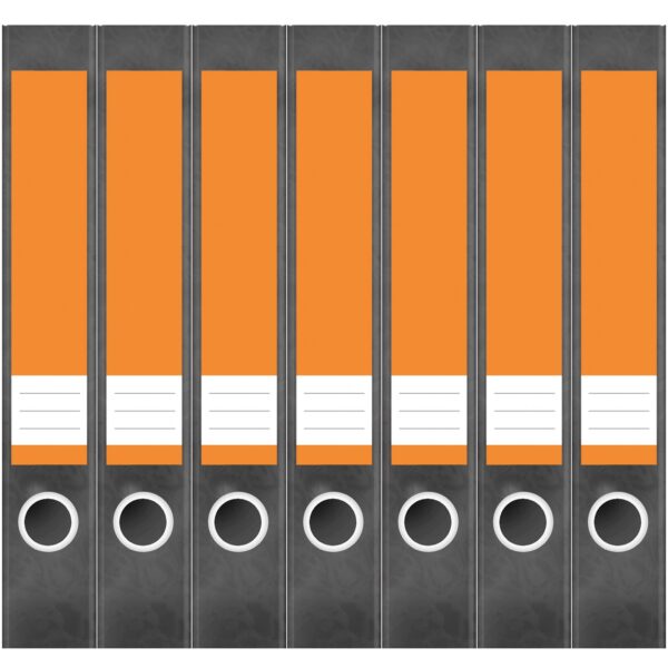 Etiketten für Ordner | Orange 2 | 7 Aufkleber für schmale Ordnerrücken | Selbstklebende Design Ordneretiketten Rückenschilder