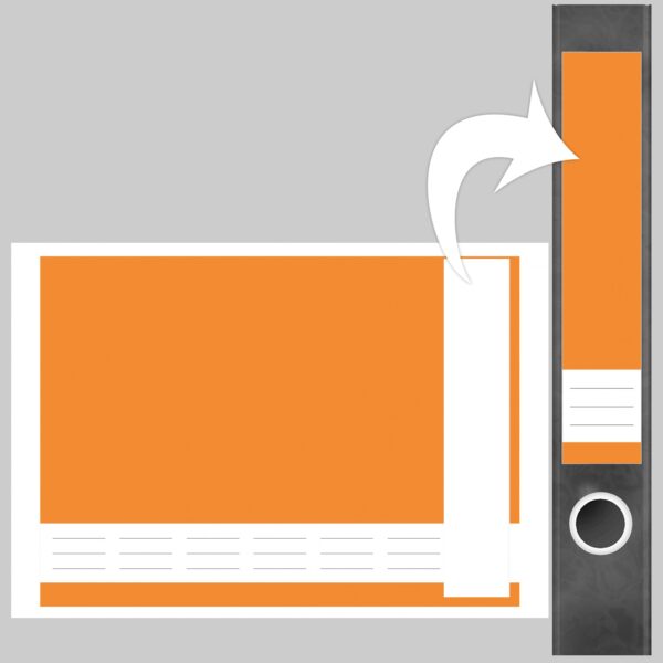 Etiketten für Ordner | Orange 2 | 7 Aufkleber für schmale Ordnerrücken | Selbstklebende Design Ordneretiketten Rückenschilder