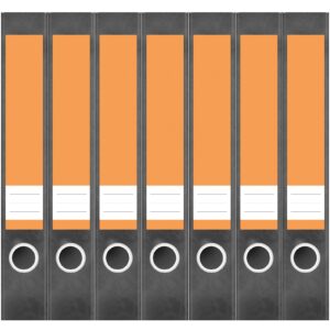Etiketten für Ordner | Orange 3 | 7 Aufkleber für schmale Ordnerrücken | Selbstklebende Design Ordneretiketten Rückenschilder