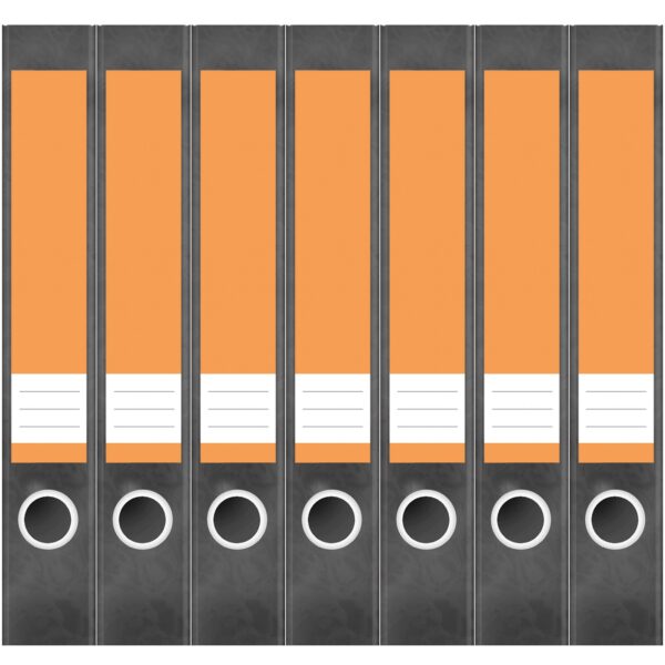Etiketten für Ordner | Orange 3 | 7 Aufkleber für schmale Ordnerrücken | Selbstklebende Design Ordneretiketten Rückenschilder