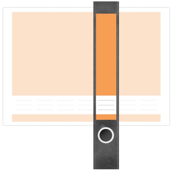 Etiketten für Ordner | Orange 3 | 7 Aufkleber für schmale Ordnerrücken | Selbstklebende Design Ordneretiketten Rückenschilder