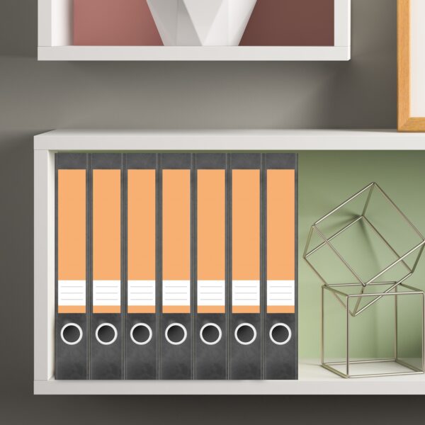Etiketten für Ordner | Orange 4 | 7 Aufkleber für schmale Ordnerrücken | Selbstklebende Design Ordneretiketten Rückenschilder
