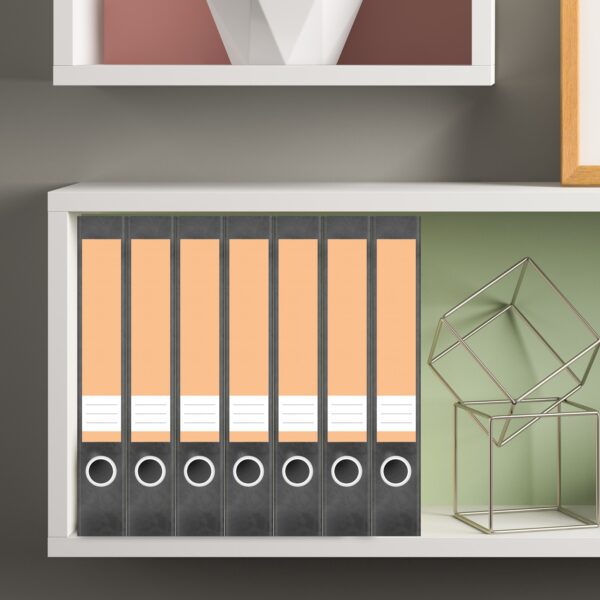 Etiketten für Ordner | Orange 5 | 7 Aufkleber für schmale Ordnerrücken | Selbstklebende Design Ordneretiketten Rückenschilder