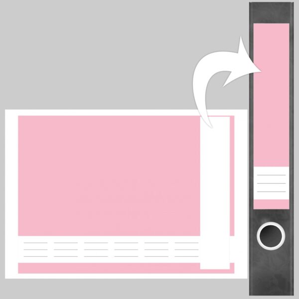 Etiketten für Ordner | Rosa 6 | 7 Aufkleber für schmale Ordnerrücken | Selbstklebende Design Ordneretiketten Rückenschilder