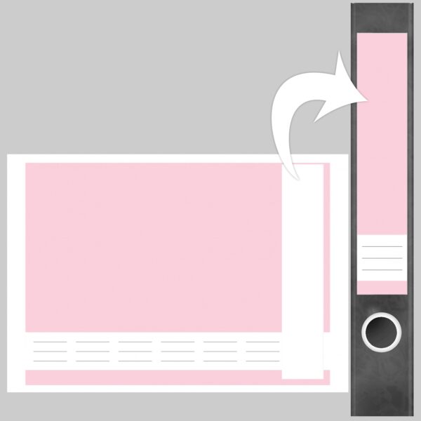 Etiketten für Ordner | Rosa 7 | 7 Aufkleber für schmale Ordnerrücken | Selbstklebende Design Ordneretiketten Rückenschilder