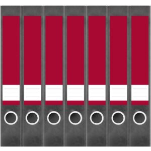 Etiketten für Ordner | Rot 1 | 7 Aufkleber für schmale Ordnerrücken | Selbstklebende Design Ordneretiketten Rückenschilder