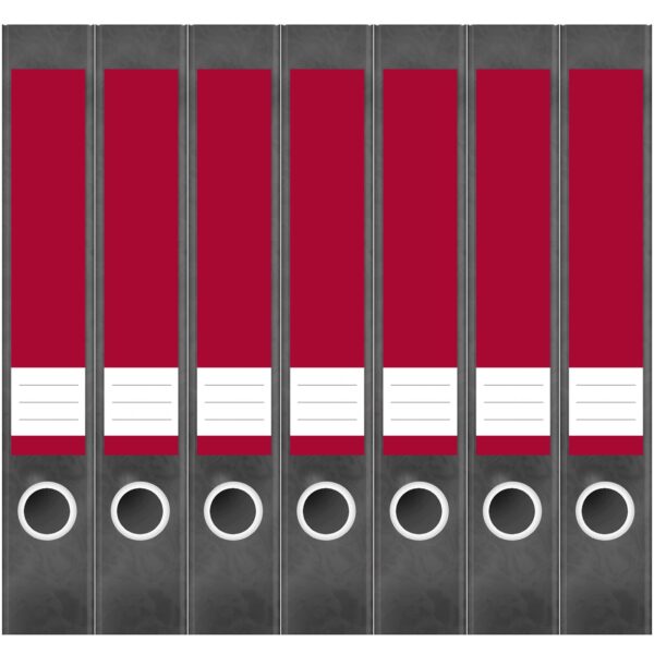Etiketten für Ordner | Rot 1 | 7 Aufkleber für schmale Ordnerrücken | Selbstklebende Design Ordneretiketten Rückenschilder
