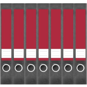 Etiketten für Ordner | Rot 2 | 7 Aufkleber für schmale Ordnerrücken | Selbstklebende Design Ordneretiketten Rückenschilder