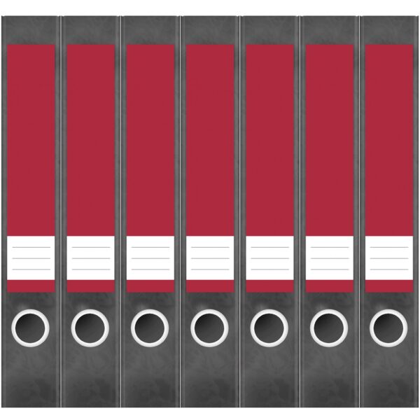 Etiketten für Ordner | Rot 2 | 7 Aufkleber für schmale Ordnerrücken | Selbstklebende Design Ordneretiketten Rückenschilder