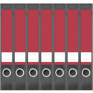 Etiketten für Ordner | Rot 3 | 7 Aufkleber für schmale Ordnerrücken | Selbstklebende Design Ordneretiketten Rückenschilder