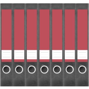 Etiketten für Ordner | Rot 4 | 7 Aufkleber für schmale Ordnerrücken | Selbstklebende Design Ordneretiketten Rückenschilder