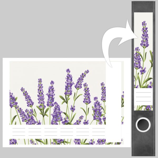 Etiketten für Ordner | Blumenfeld grafisch | 7 Aufkleber für schmale Ordnerrücken | Selbstklebende Design Ordneretiketten Rückenschilder