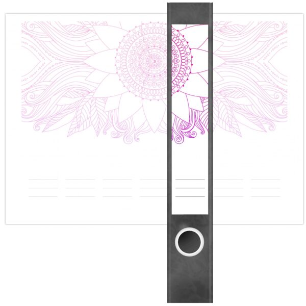 Etiketten für Ordner | Rosa Muster auf Weiss | 7 Aufkleber für schmale Ordnerrücken | Selbstklebende Design Ordneretiketten Rückenschilder