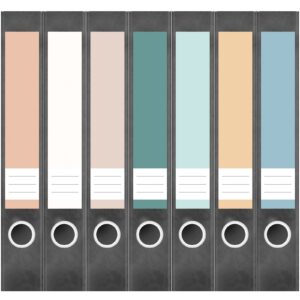 Etiketten für Ordner | Weiss Rosa beige grün | 4 breite Aufkleber für Ordnerrücken | Selbstklebende Design Ordneretiketten Rückenschilder