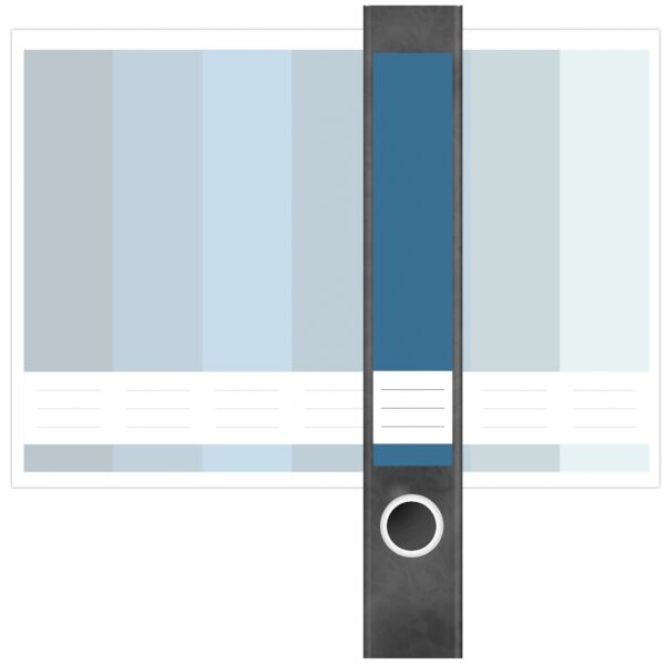 Etiketten für Ordner | Farbmix Blau 3 | 7 Aufkleber für schmale Ordnerrücken | Selbstklebende Design Ordneretiketten Rückenschilder