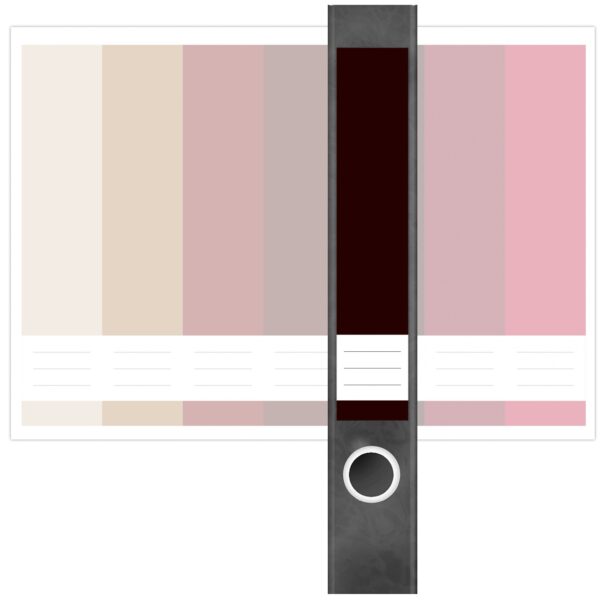 Etiketten für Ordner | Farbmix Beige Braun Rot | 7 Aufkleber für schmale Ordnerrücken | Selbstklebende Design Ordneretiketten Rückenschilder