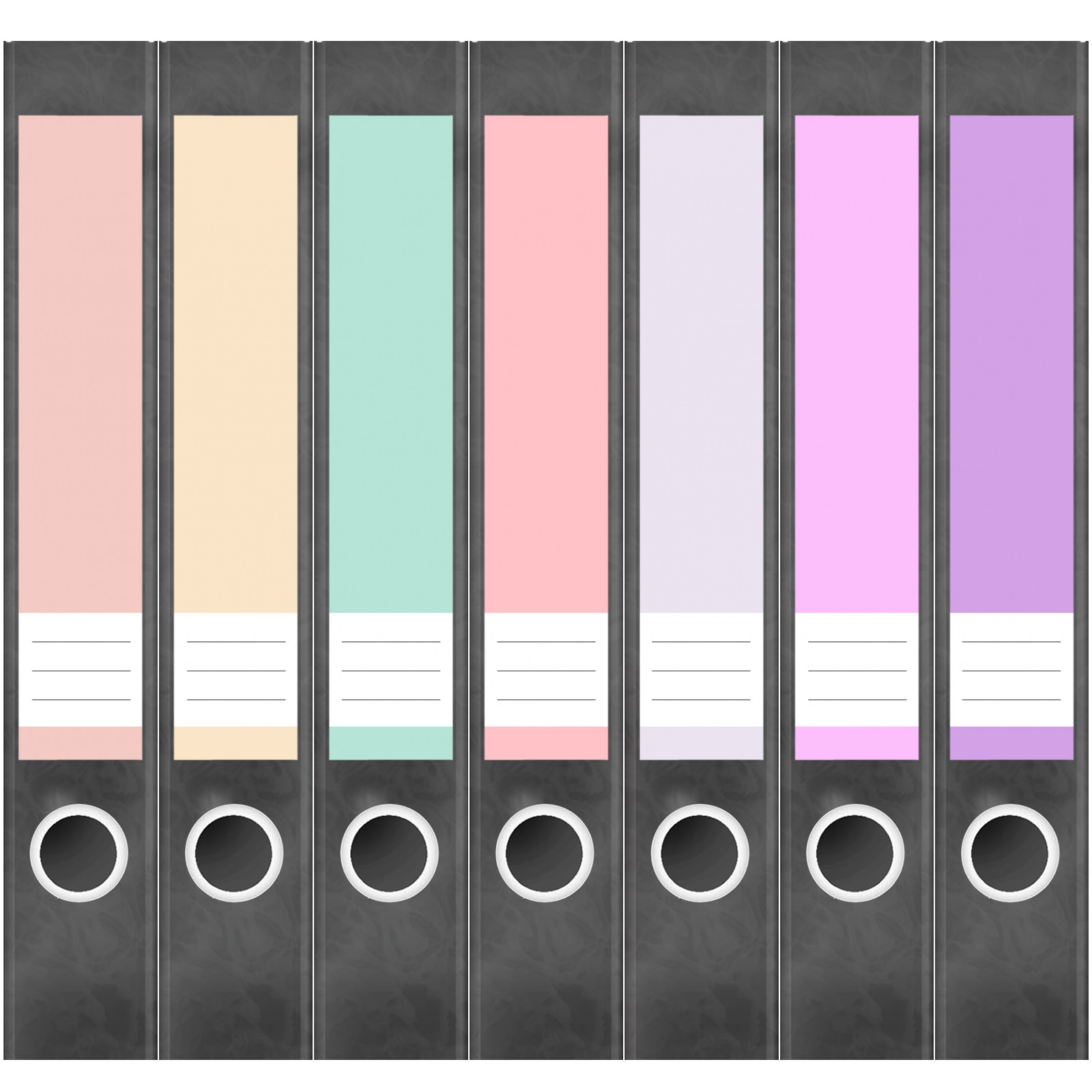 Etiketten für Ordner | Farbmix Pastell | 7 Aufkleber für schmale Ordnerrücken | Selbstklebende Design Ordneretiketten Rückenschilder 1 Etiketten für Ordner | Farbmix Pastell | 7 Aufkleber für schmale Ordnerrücken | Selbstklebende Design Ordneretiketten Rückenschilder