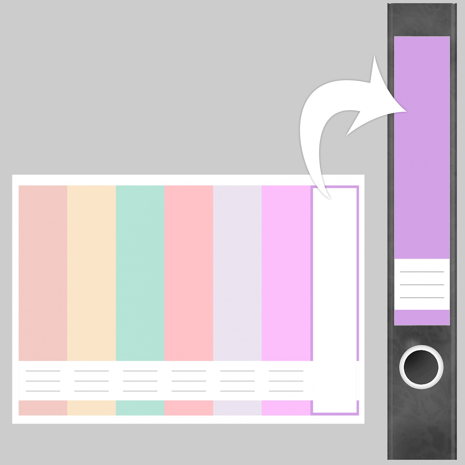 Etiketten für Ordner | Farbmix Pastell | 7 Aufkleber für schmale Ordnerrücken | Selbstklebende Design Ordneretiketten Rückenschilder 3 Etiketten für Ordner | Farbmix Pastell | 7 Aufkleber für schmale Ordnerrücken | Selbstklebende Design Ordneretiketten Rückenschilder