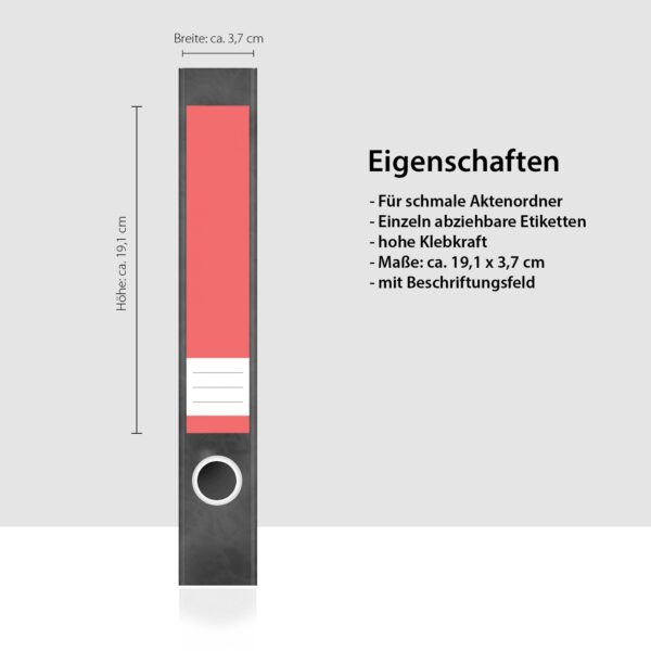 Etiketten für Ordner | Farbmix 5 | 7 Aufkleber für schmale Ordnerrücken | Selbstklebende Design Ordneretiketten Rückenschilder