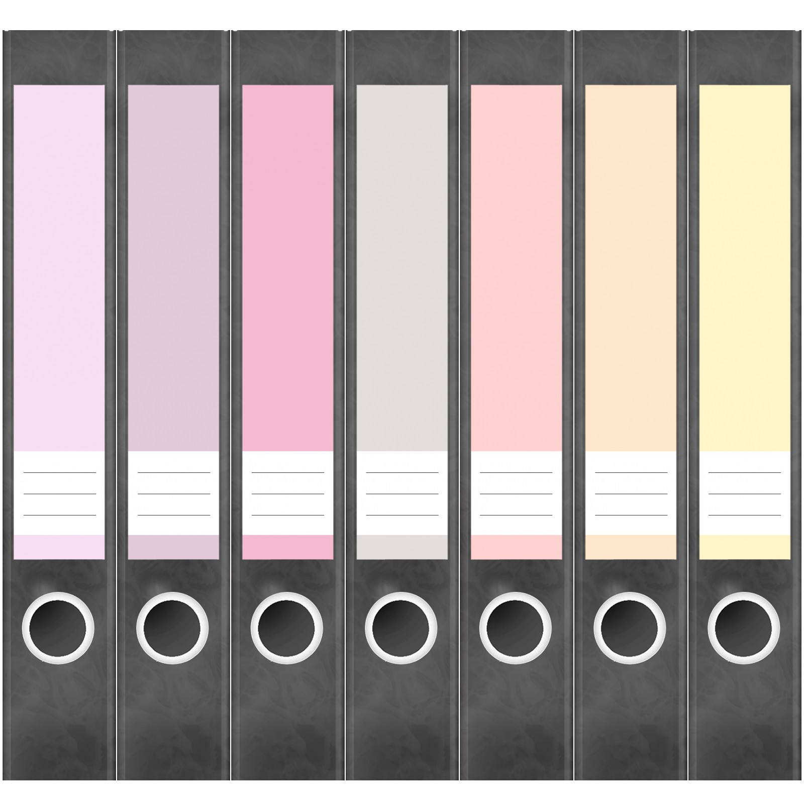Etiketten für Ordner | Farbmix Pastell 2 | 7 Aufkleber für schmale Ordnerrücken | Selbstklebende Design Ordneretiketten Rückenschilder 1 Etiketten für Ordner | Farbmix Pastell 2 | 7 Aufkleber für schmale Ordnerrücken | Selbstklebende Design Ordneretiketten Rückenschilder