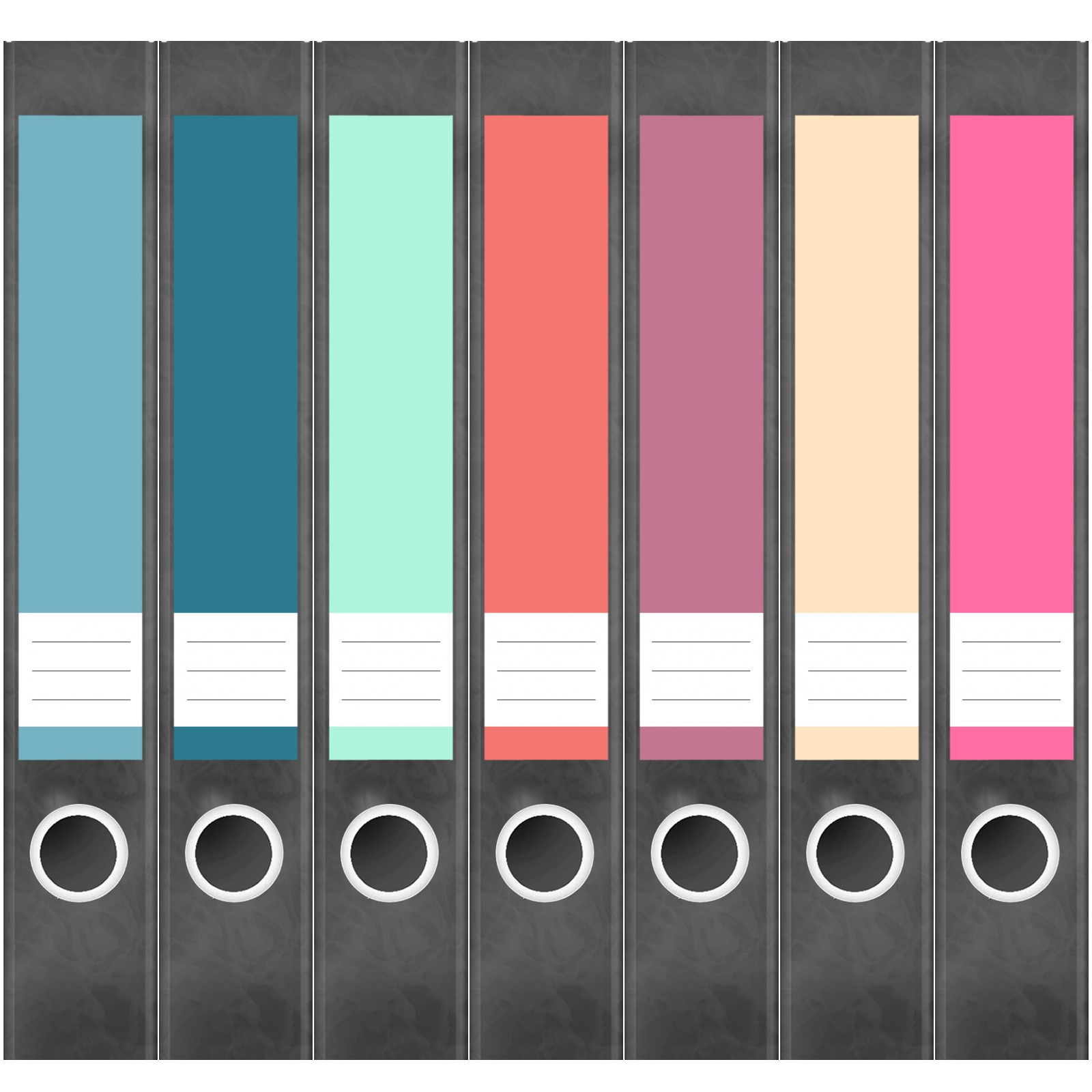 Etiketten für Ordner | Farbmix 6 | 7 Aufkleber für schmale Ordnerrücken | Selbstklebende Design Ordneretiketten Rückenschilder 1 Etiketten für Ordner | Farbmix 6 | 7 Aufkleber für schmale Ordnerrücken | Selbstklebende Design Ordneretiketten Rückenschilder