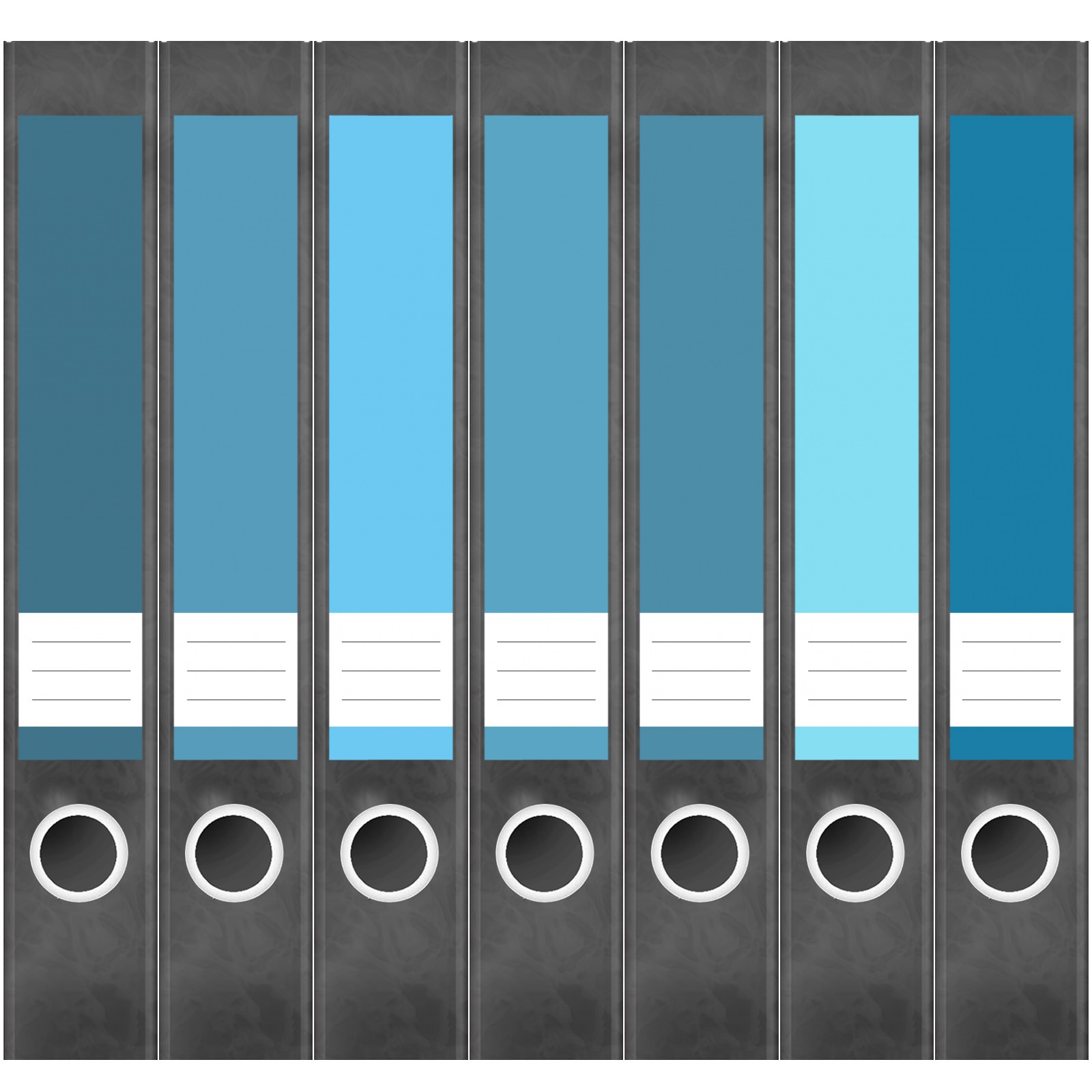 Etiketten für Ordner | Farbmix Blau 7 | 7 Aufkleber für schmale Ordnerrücken | Selbstklebende Design Ordneretiketten Rückenschilder 1 Etiketten für Ordner | Farbmix Blau 7 | 7 Aufkleber für schmale Ordnerrücken | Selbstklebende Design Ordneretiketten Rückenschilder