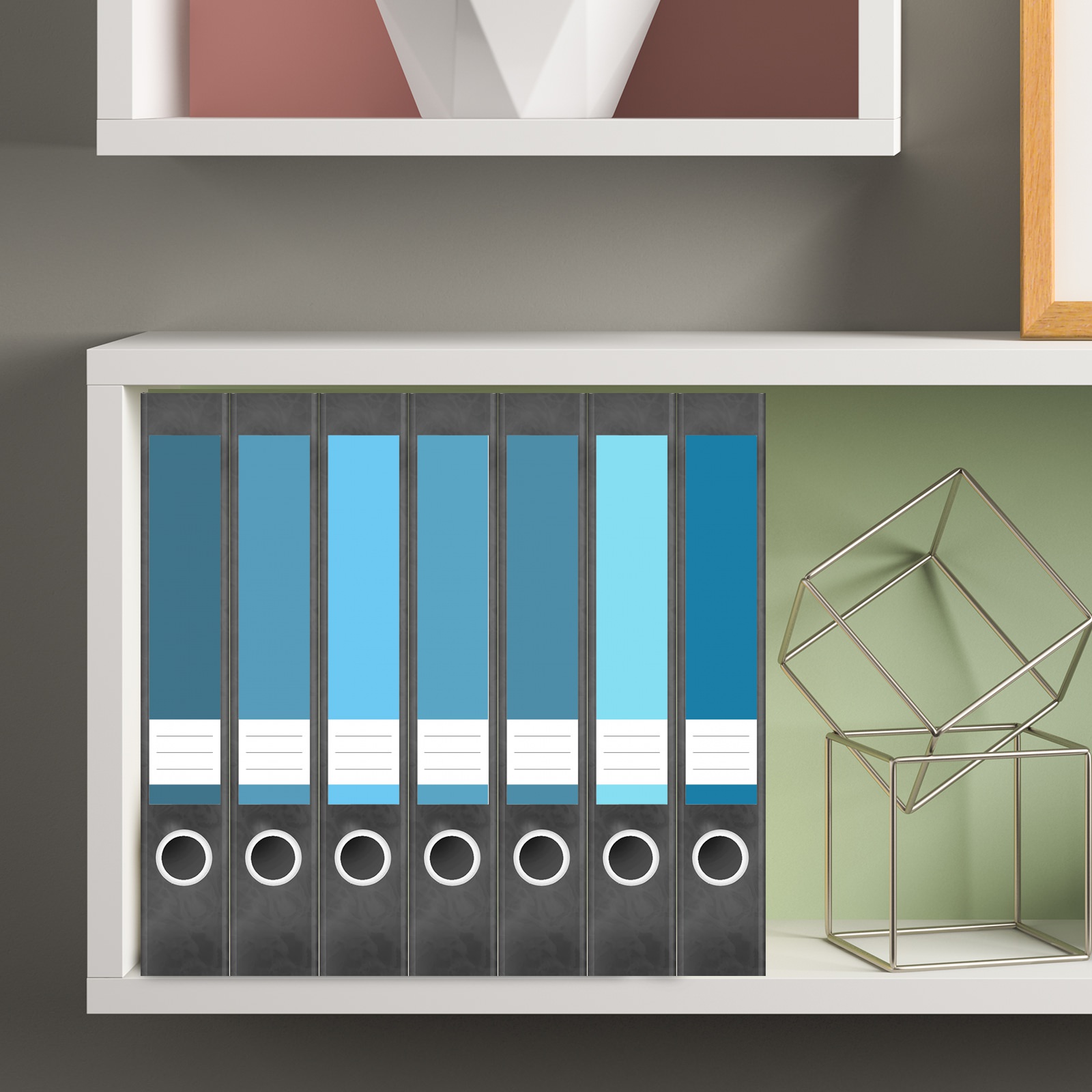 Etiketten für Ordner | Farbmix Blau 7 | 7 Aufkleber für schmale Ordnerrücken | Selbstklebende Design Ordneretiketten Rückenschilder 4 Etiketten für Ordner | Farbmix Blau 7 | 7 Aufkleber für schmale Ordnerrücken | Selbstklebende Design Ordneretiketten Rückenschilder