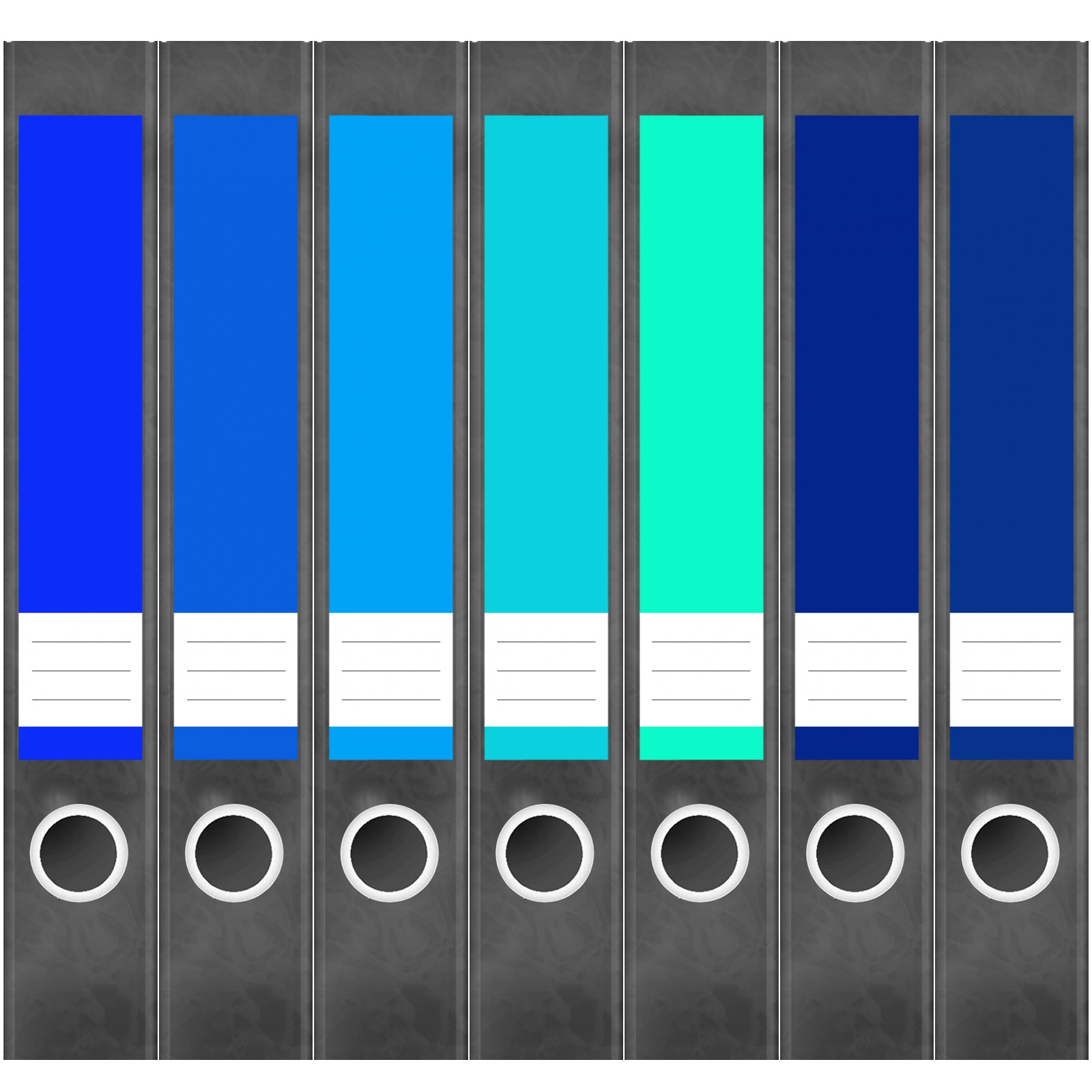 Etiketten für Ordner | Farbmix Blau 8 | 7 Aufkleber für schmale Ordnerrücken | Selbstklebende Design Ordneretiketten Rückenschilder 1 Etiketten für Ordner | Farbmix Blau 8 | 7 Aufkleber für schmale Ordnerrücken | Selbstklebende Design Ordneretiketten Rückenschilder