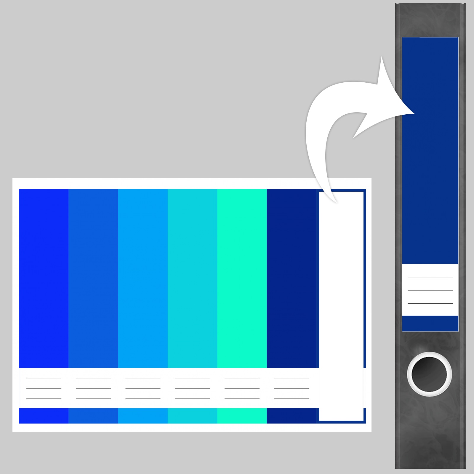 Etiketten für Ordner | Farbmix Blau 8 | 7 Aufkleber für schmale Ordnerrücken | Selbstklebende Design Ordneretiketten Rückenschilder 3 Etiketten für Ordner | Farbmix Blau 8 | 7 Aufkleber für schmale Ordnerrücken | Selbstklebende Design Ordneretiketten Rückenschilder