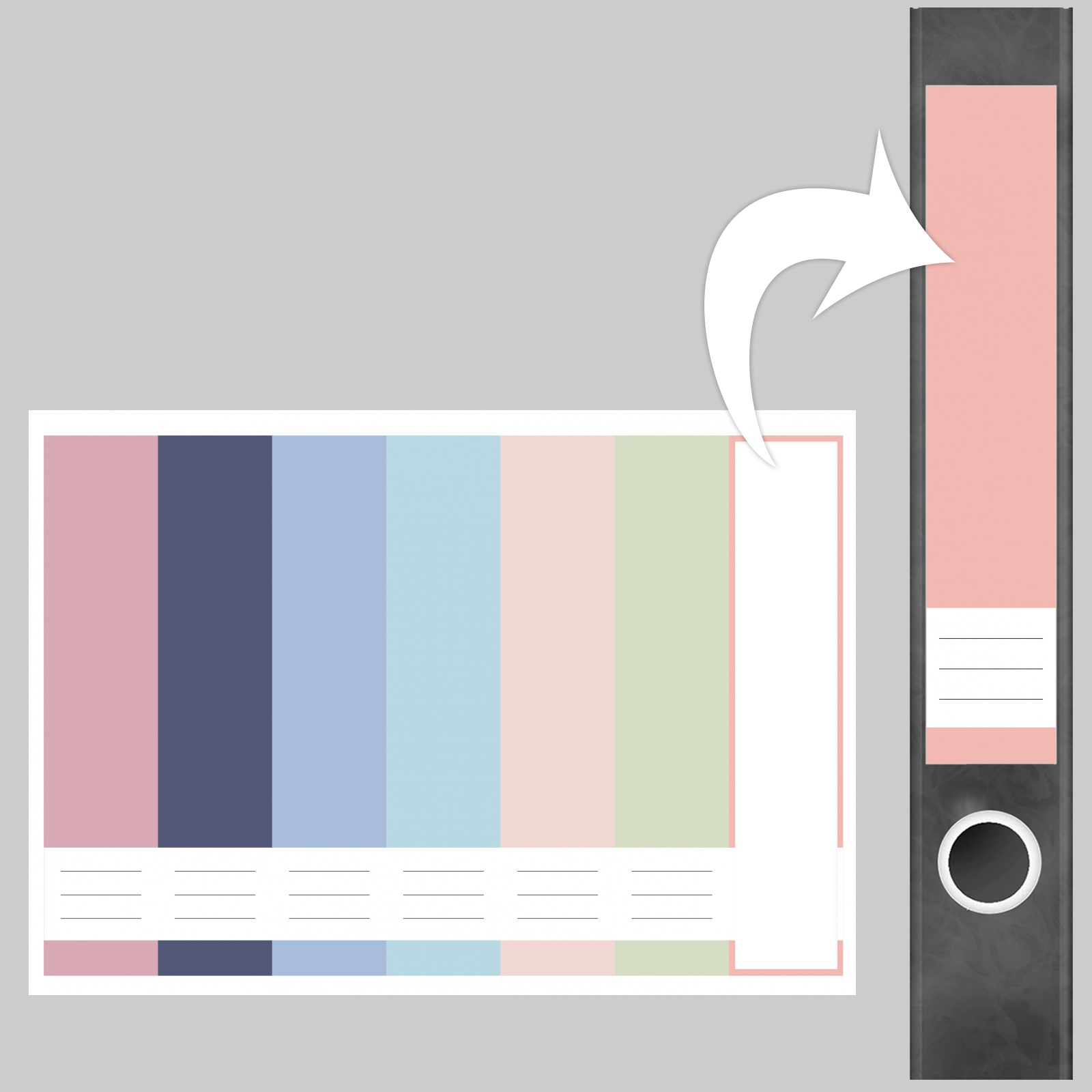 Etiketten für Ordner | Farbmix Pastell 3 | 7 Aufkleber für schmale Ordnerrücken | Selbstklebende Design Ordneretiketten Rückenschilder 3 Etiketten für Ordner | Farbmix Pastell 3 | 7 Aufkleber für schmale Ordnerrücken | Selbstklebende Design Ordneretiketten Rückenschilder