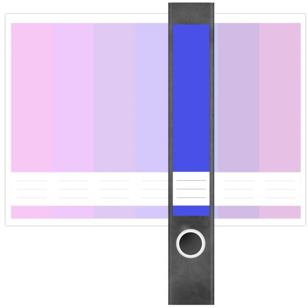 Etiketten für Ordner | Farbmix Lila Blau | 7 Aufkleber für schmale Ordnerrücken | Selbstklebende Design Ordneretiketten Rückenschilder