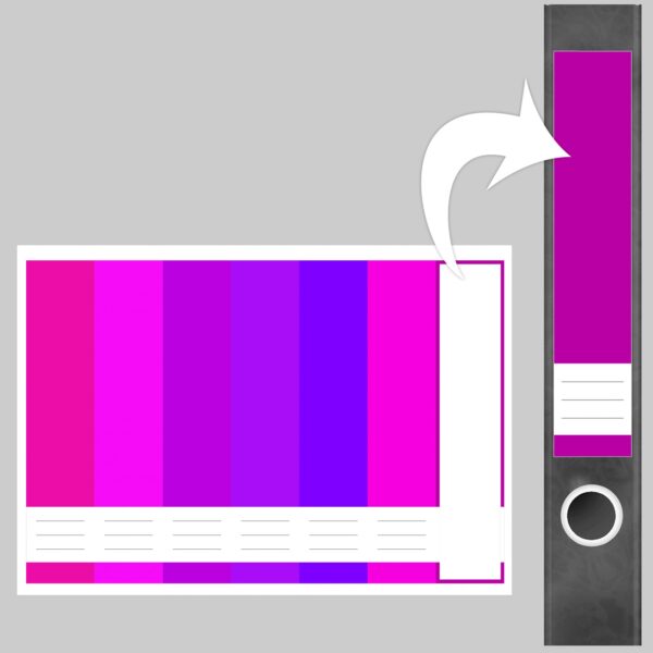 Etiketten für Ordner | Farbmix Grelle Rosa Farben | 7 Aufkleber für schmale Ordnerrücken | Selbstklebende Design Ordneretiketten Rückenschilder