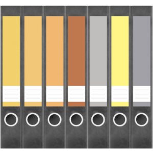 Etiketten für Ordner | Farbmix Modena 5 | 7 Aufkleber für schmale Ordnerrücken | Selbstklebende Design Ordneretiketten Rückenschilder