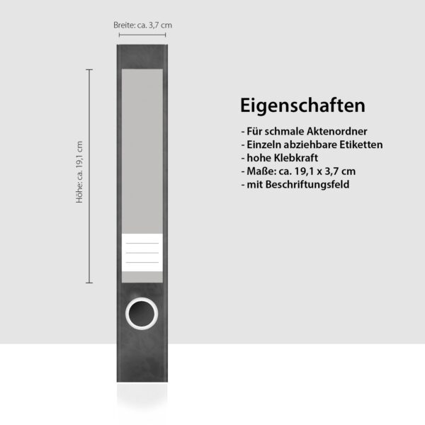 Etiketten für Ordner | Farbmix Modena 5 | 7 Aufkleber für schmale Ordnerrücken | Selbstklebende Design Ordneretiketten Rückenschilder