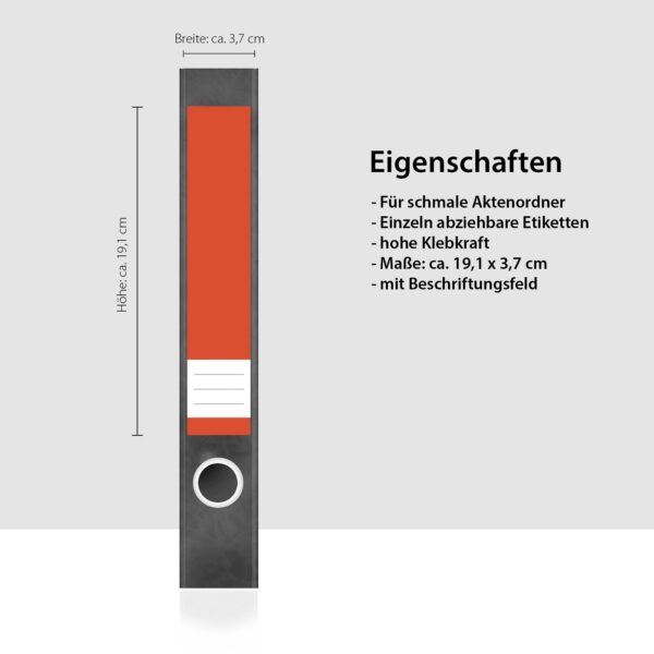 Etiketten für Ordner | Farbmix Waldboden | 7 Aufkleber für schmale Ordnerrücken | Selbstklebende Design Ordneretiketten Rückenschilder
