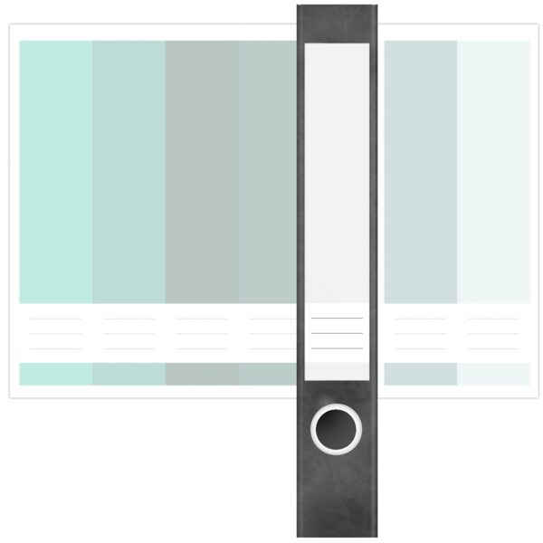 Etiketten für Ordner | Farbmix Türkise Farben | 7 Aufkleber für schmale Ordnerrücken | Selbstklebende Design Ordneretiketten Rückenschilder