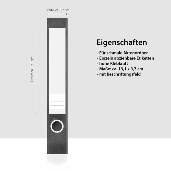 Etiketten für Ordner | Farbmix Türkise Farben | 7 Aufkleber für schmale Ordnerrücken | Selbstklebende Design Ordneretiketten Rückenschilder