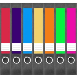 4 breite Aufkleber Ordnerrücken Etiketten Ordner Farbmix Helle Farben Bunt 