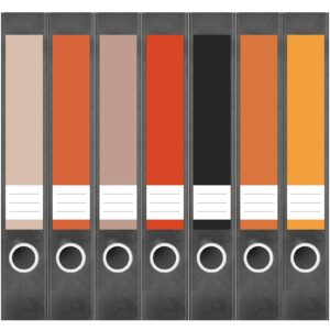 Etiketten für Ordner | Farbmix Pastell Töne | 7 Aufkleber für schmale Ordnerrücken | Selbstklebende Design Ordneretiketten Rückenschilder