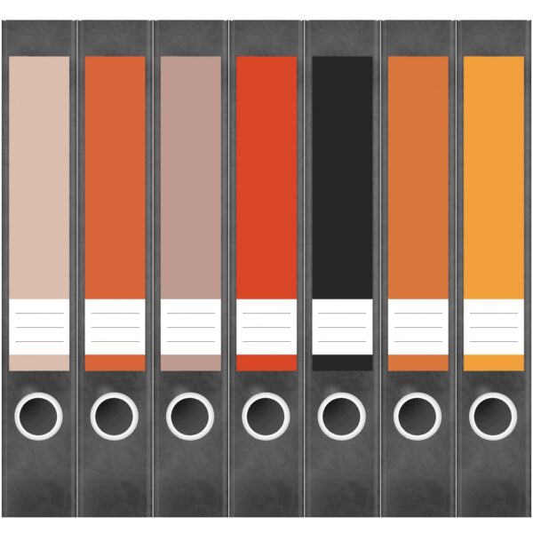 Etiketten für Ordner | Farbmix Pastell Töne | 7 Aufkleber für schmale Ordnerrücken | Selbstklebende Design Ordneretiketten Rückenschilder
