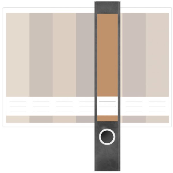 Etiketten für Ordner | Farbmix Braune Farben beige | 7 Aufkleber für schmale Ordnerrücken | Selbstklebende Design Ordneretiketten Rückenschilder